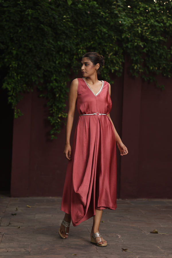 Rust Drape Dress