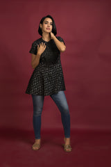 Pintucks Peplum Top