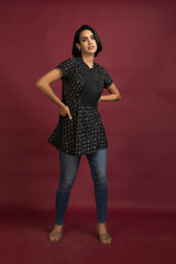 Pintucks Peplum Top