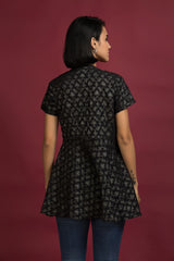 Pintucks Peplum Top