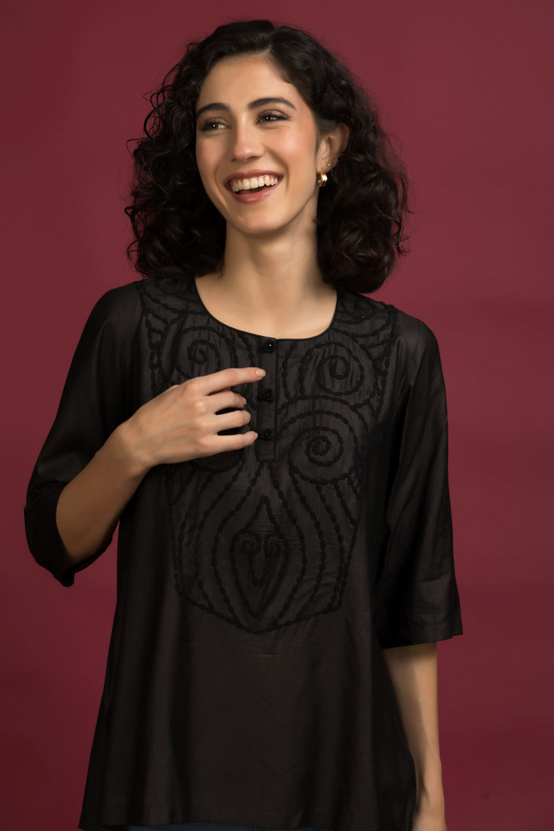 Semi-Formal Embroidered Top