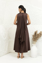 Embellished Satin A-Line Dress