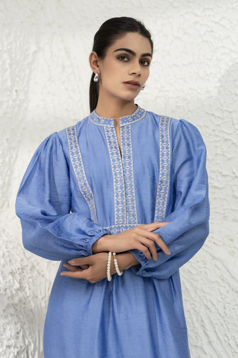 Embroidered Chanderi Dress