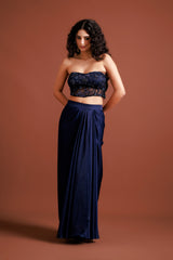 Evening Glam Drape Skirt Set