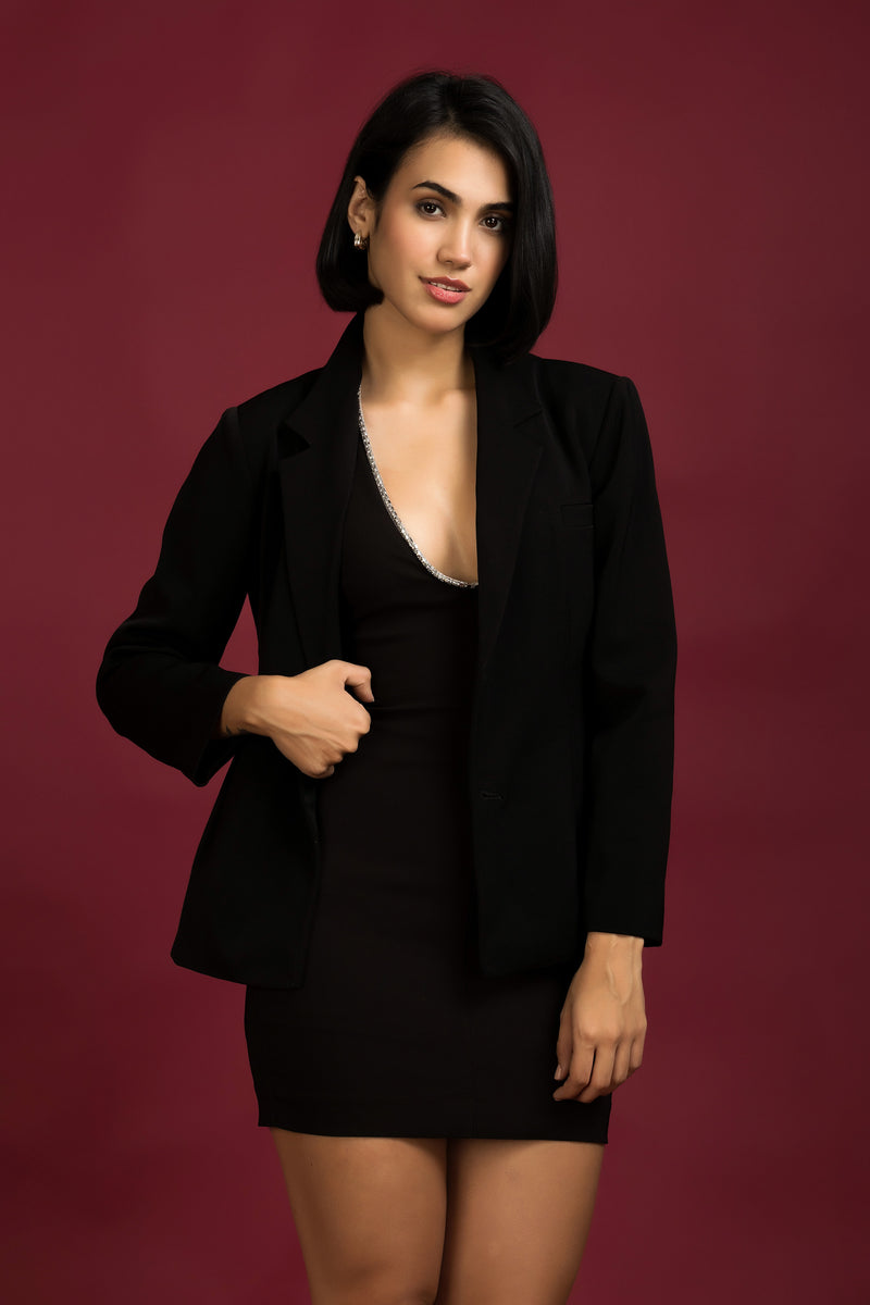 Black Tailored Fit Blazer
