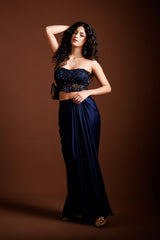 Evening Glam Drape Skirt Set