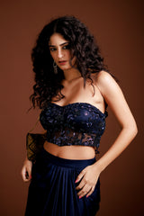 Evening Glam Drape Skirt Set