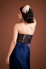 Evening Glam Drape Skirt Set