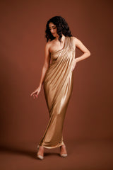 Metallic Gold Drape Saree