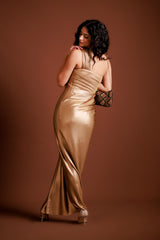Metallic Gold Drape Saree