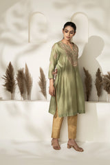 Chanderi Dori Embroidered  Kurta Set