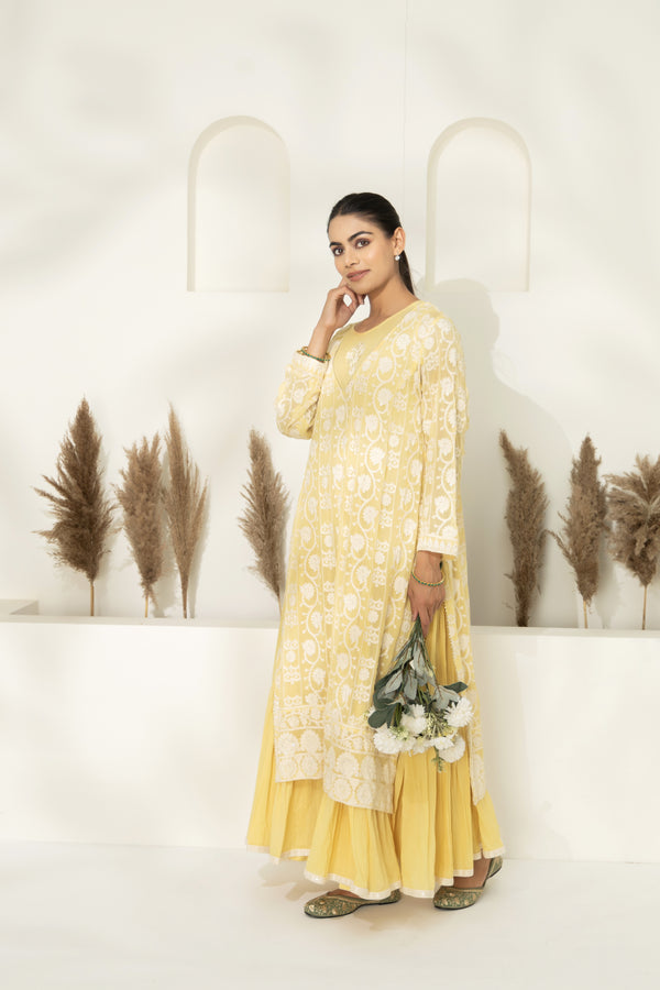 Pastel Yellow Layered Kurta