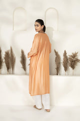 Lucknowi Chanderi Tunic  With Embroidered Pants