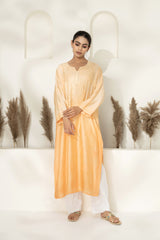 Peach Chikankari Embroidered Kurta