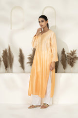 Peach Chikankari Embroidered Kurta