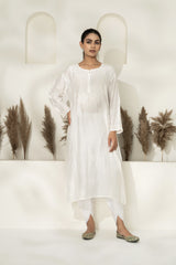White Chikankari Embroidered Kurta