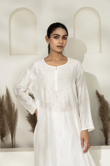 Lucknowi Chanderi Tunic  With Dhoti Pants