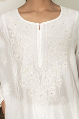 White Chikankari Embroidered Kurta