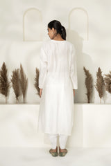 White Chikankari Embroidered Kurta
