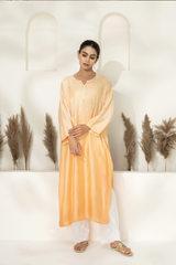 Peach Chikankari Embroidered Kurta