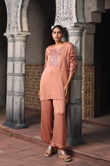 Satin Mirror Embroidered Set