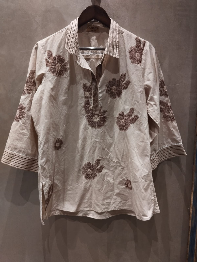 short sleeve kurta with plazzo