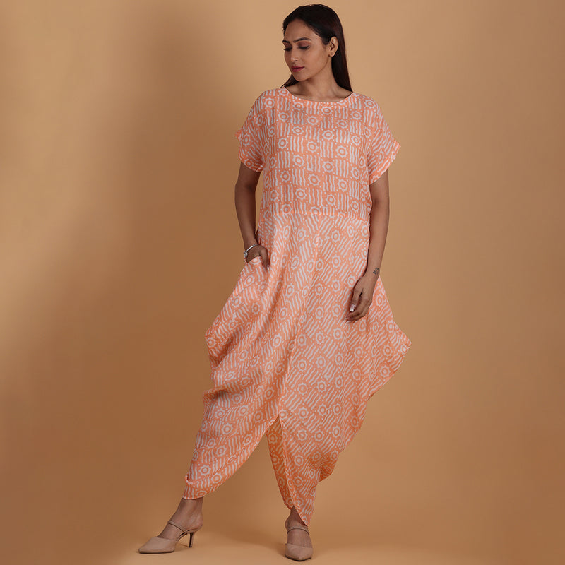 Printed dhoti dress