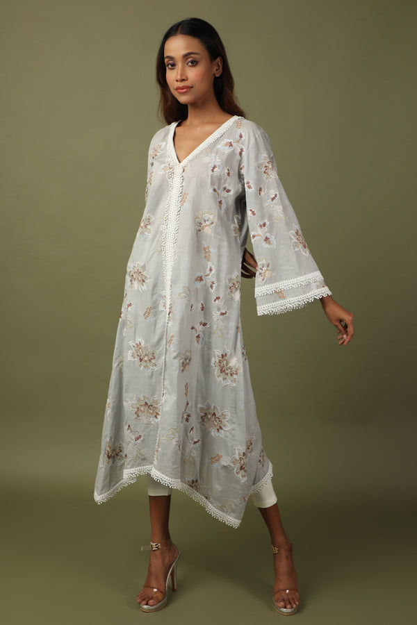 Asymmetrical Embroidered Tunic