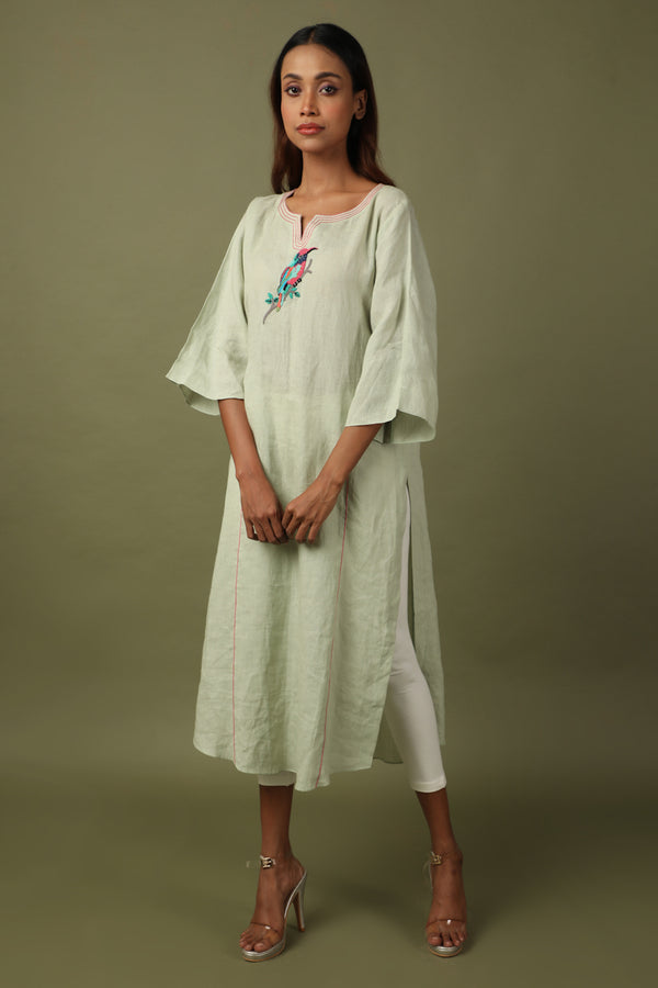 Linen Tunic With Bell Sleeves