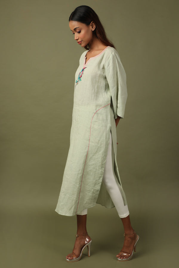 Linen Tunic With Bell Sleeves