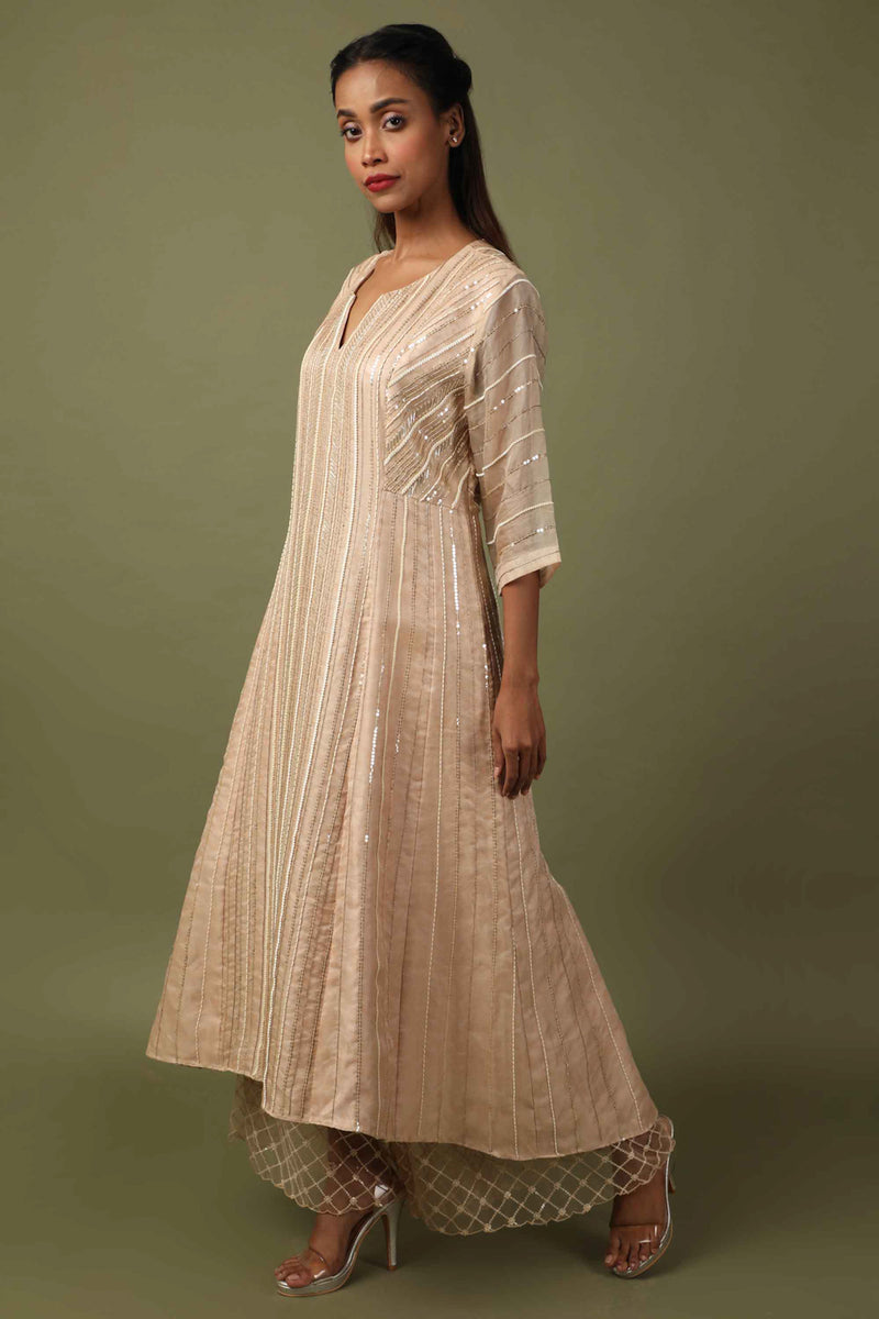 Heavily Embroidered High-Low Anarkali