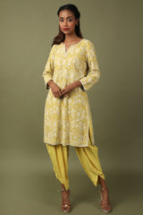 Georgette Embroidered Kurta With Dhoti Pants