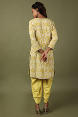 Georgette Embroidered Kurta With Dhoti Pants