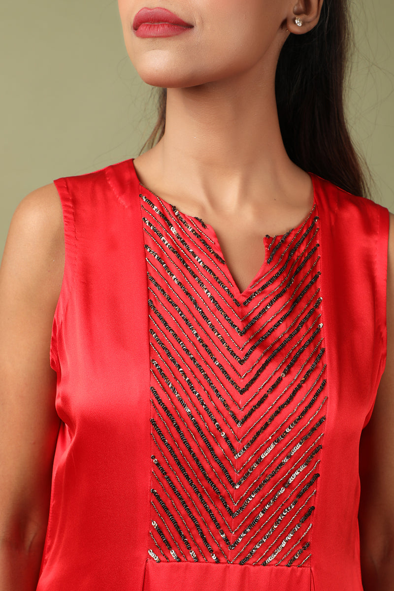 Asymmetrical Tunic With Sequin Work