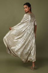 Metallic Crinkled Dress