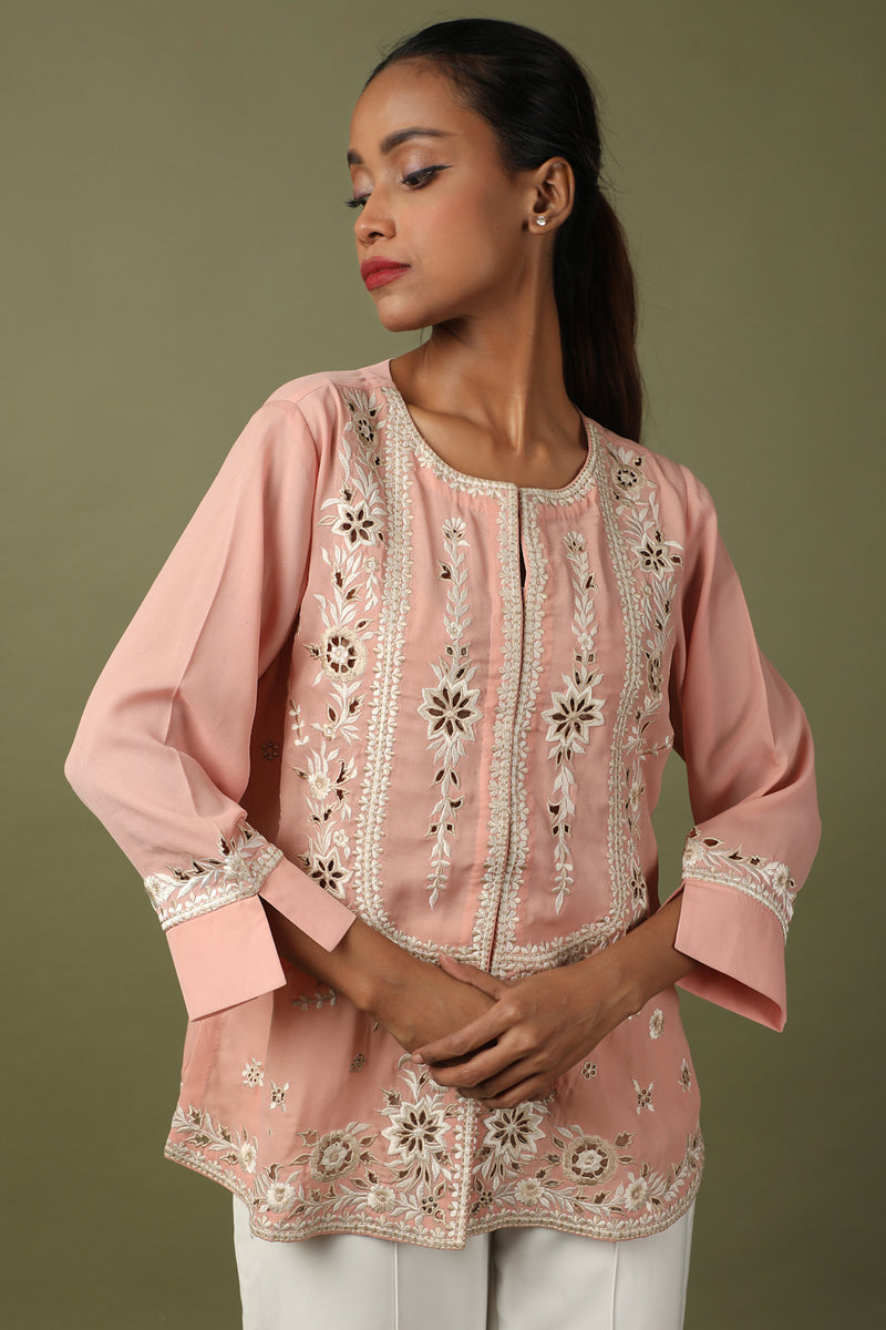Pink Cutwork Top
