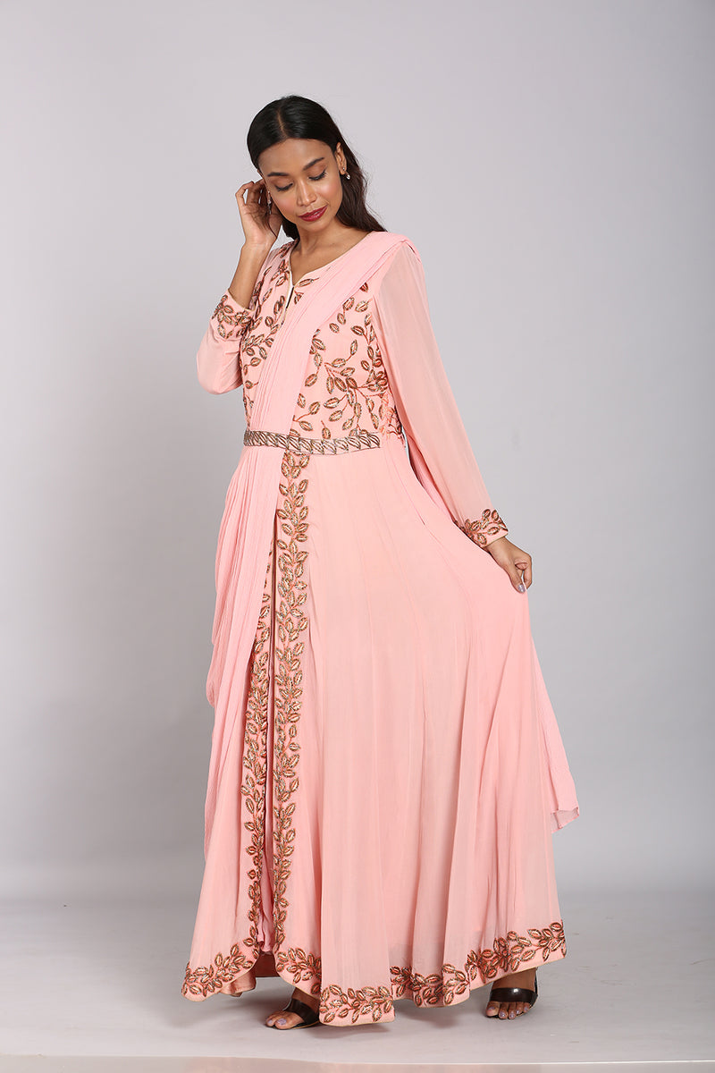 Pink Embellished Anarkali