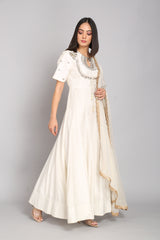 Hand Embroidered Keyhole Neck Anarkali