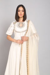Hand Embroidered Keyhole Neck Anarkali