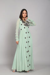 Sequin Embelished Hand Embroidered Anarkali