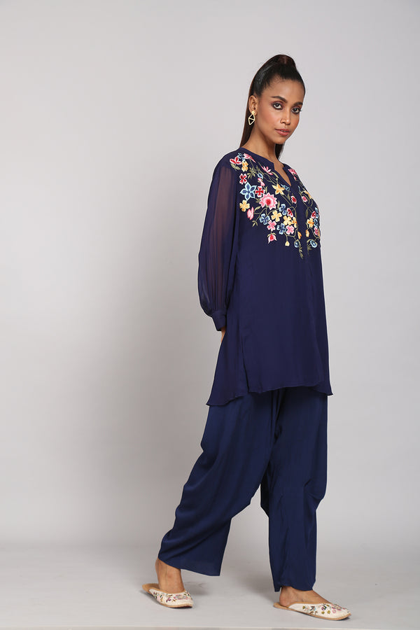 Embroidered Top With Pants