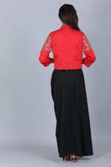 Red Jacket And Skirt Set