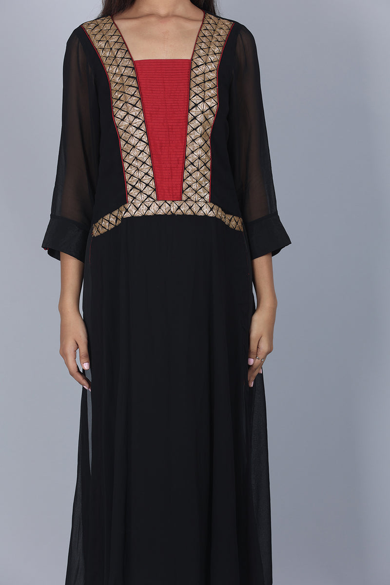 Pleated Embroidered Kurta