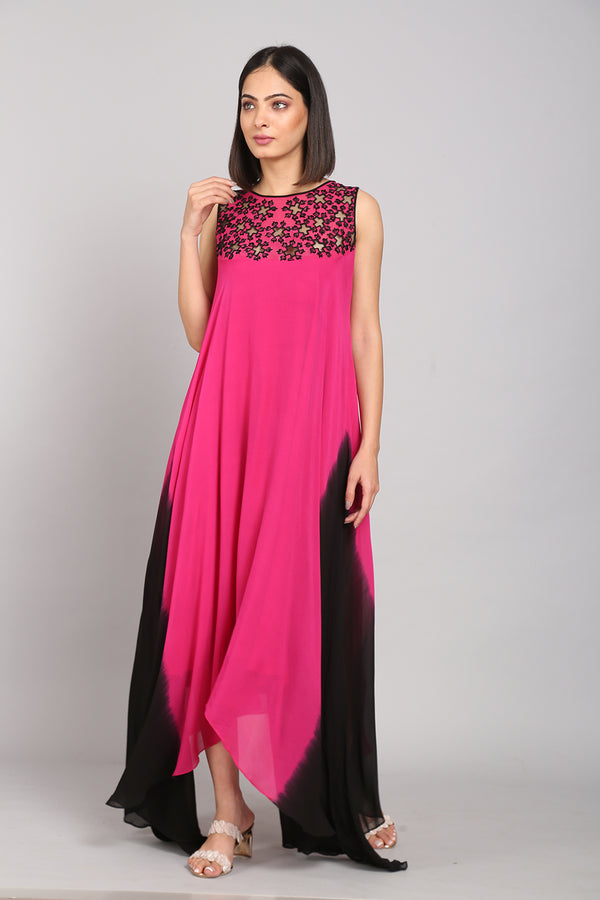 Asymmetrical Cutwork Dress