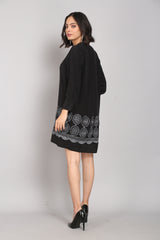 Pleated Cutwork Dress