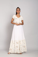 Elasticated Embroidered Dress