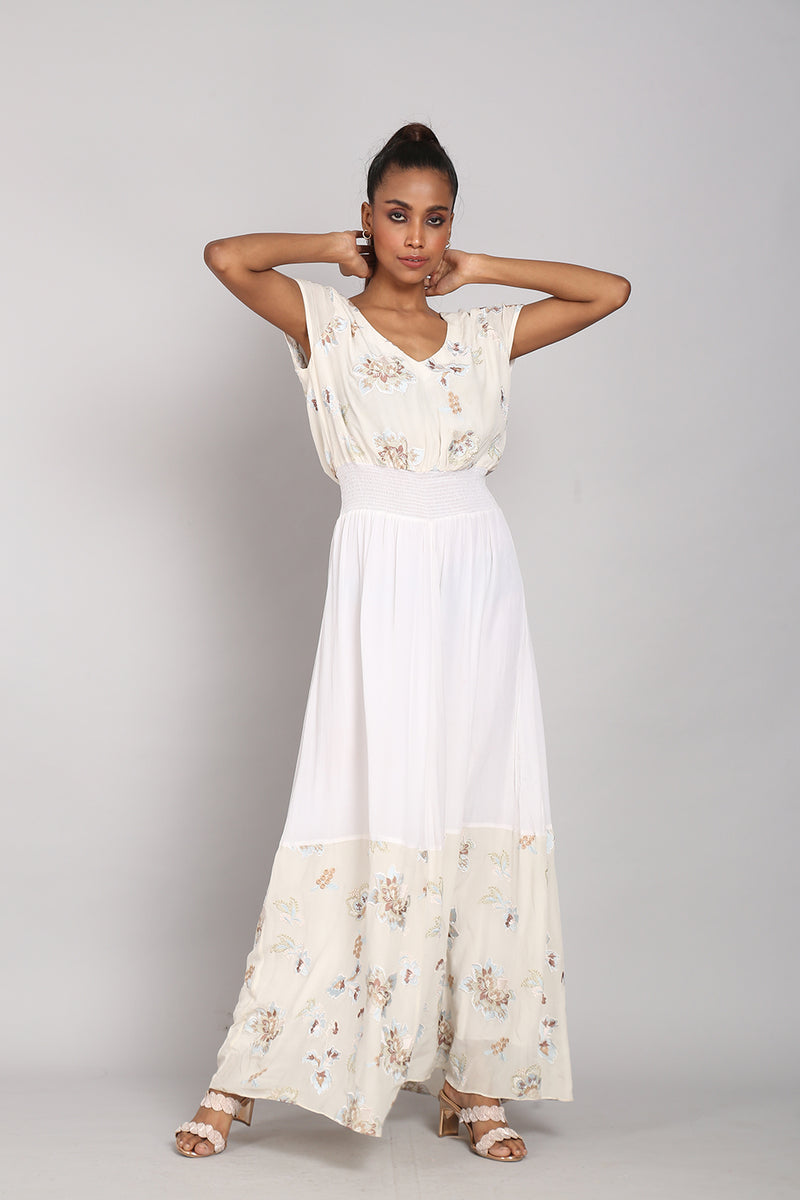 Elasticated Embroidered Dress