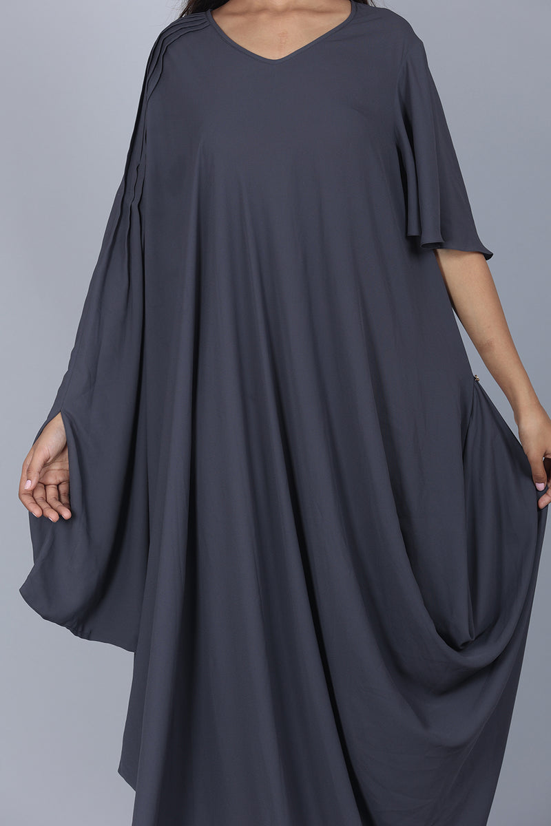 Drape Dress With Pintucks