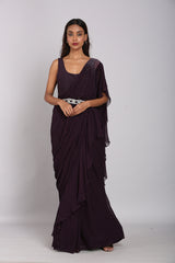 Pre Draped Ruffle Saree