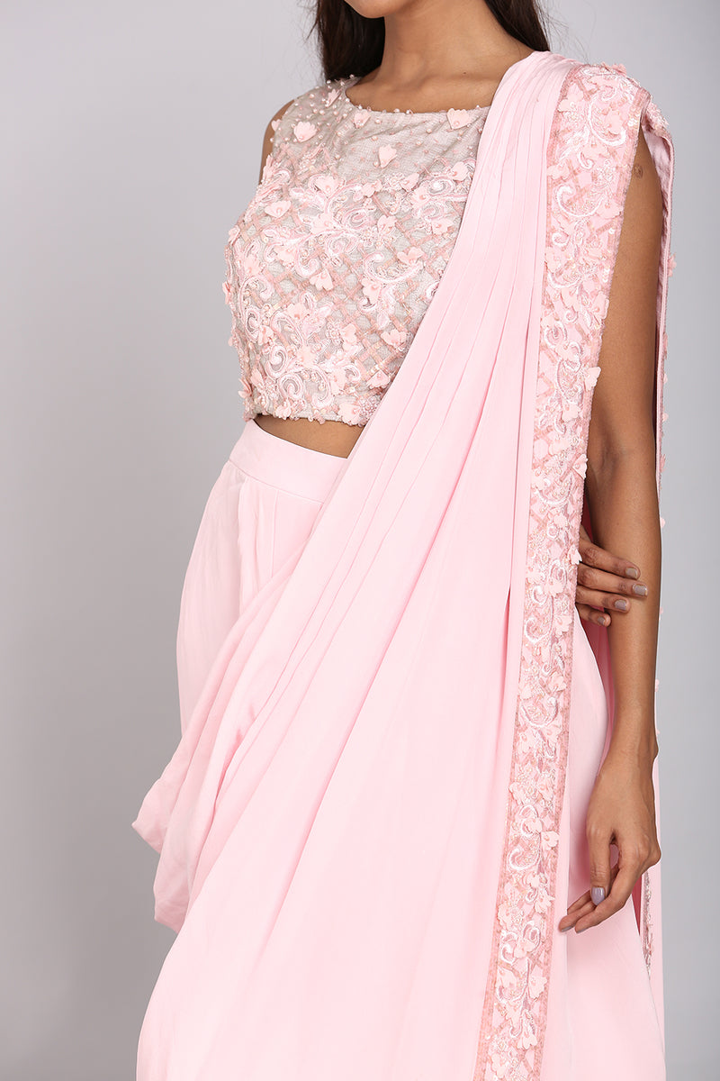 Pre Draped Embellished Saree